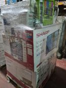 (J181) PALLET TO CONTAIN 28 x VARIOUS RETURNED TVS TO INCLUDE SHARP 32 INCH, SHARP 40 INCH. NOTE: