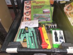 50 x VARIOUS NEW ITEMS TO INCLUDE: EMERGENCY CAR HAMMER, SAFETY KIT ETC