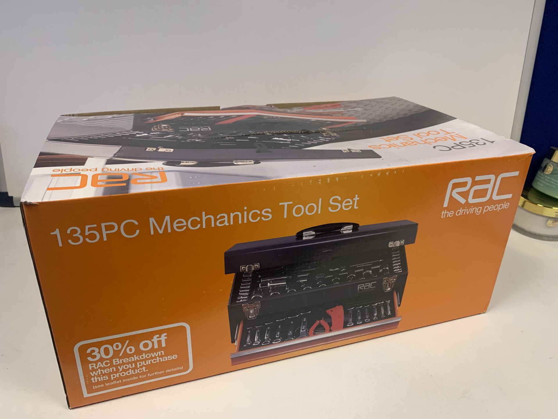 NEW RAC 135 PIECE MECHANICS TOOL SET WITH METAL TOOL CHEST. RRP £299.