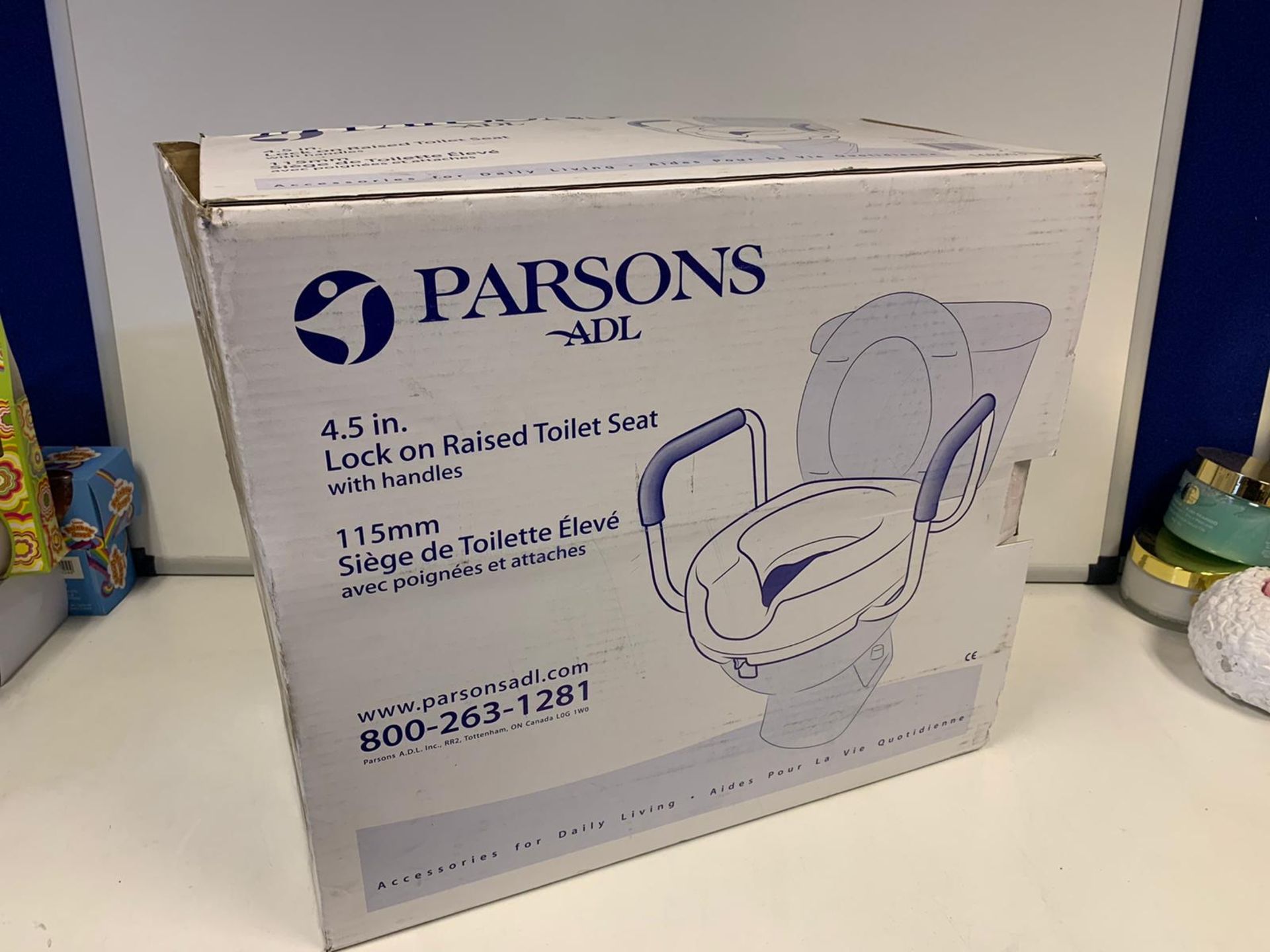 4 X BRAND NEW PARSONS ADL 4.5 INCH LOCK ON RAISED TOILET SEATS