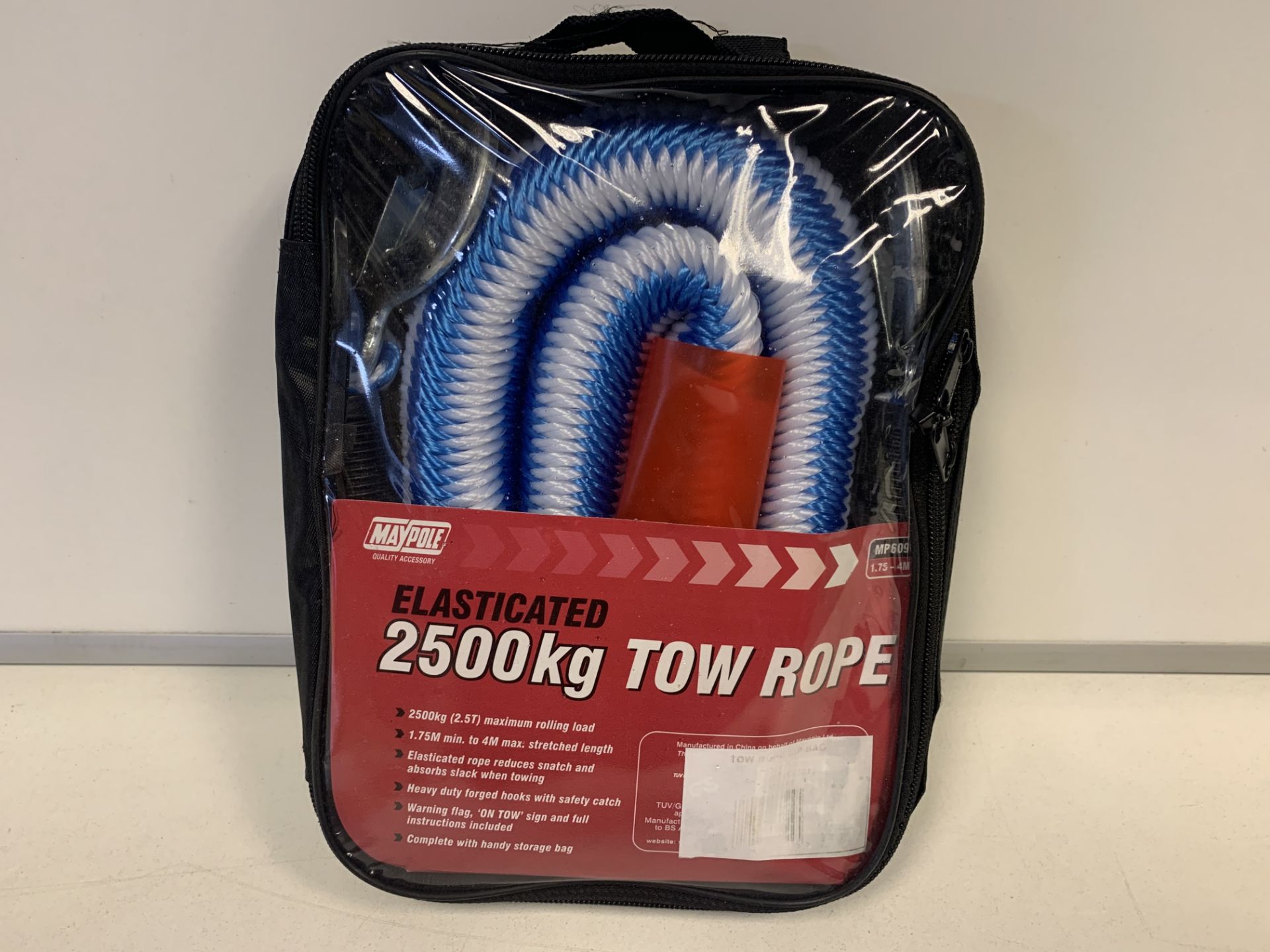 10 x NEW MAYPOLE 2500KG ELASTICATED TOW ROPES