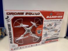 3 x BRAND NEW BANSHEE DRONE SQUAD 6 AXIS AEROCRAFT WITH BUILT IN CAMERA. USB ADAPTOR INCLUDED.