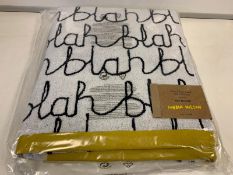 10 X BRAND NEW BOXED DONNA WILSON BLAH BLAH BATH SHEETS BLACK/WHITE 100 X 150CM RRP £36 EACH