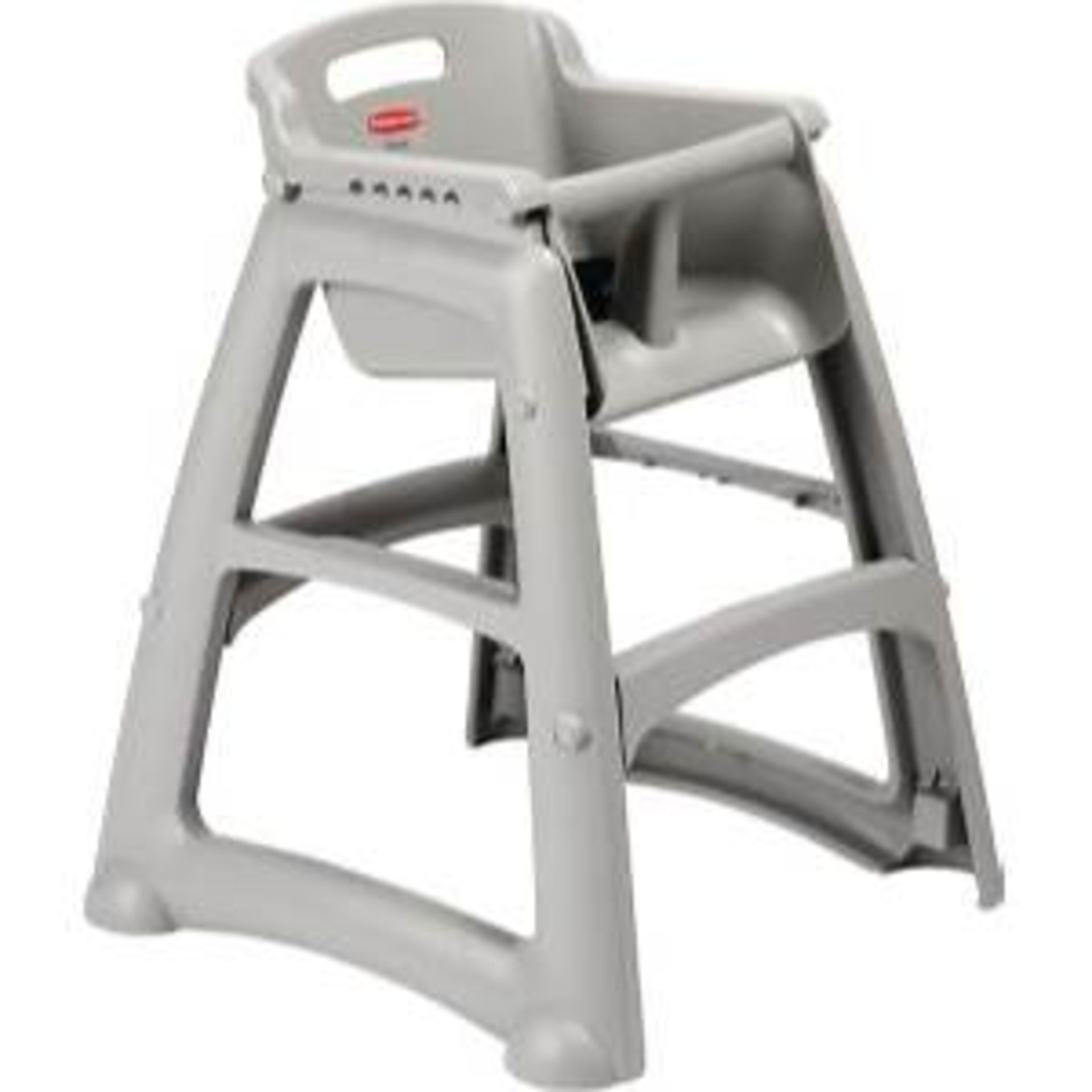 2 X BRAND NEW RUBBERMAID STURDY STACKING HIGH CHAIRS PLATINUM RRP £144 EACH