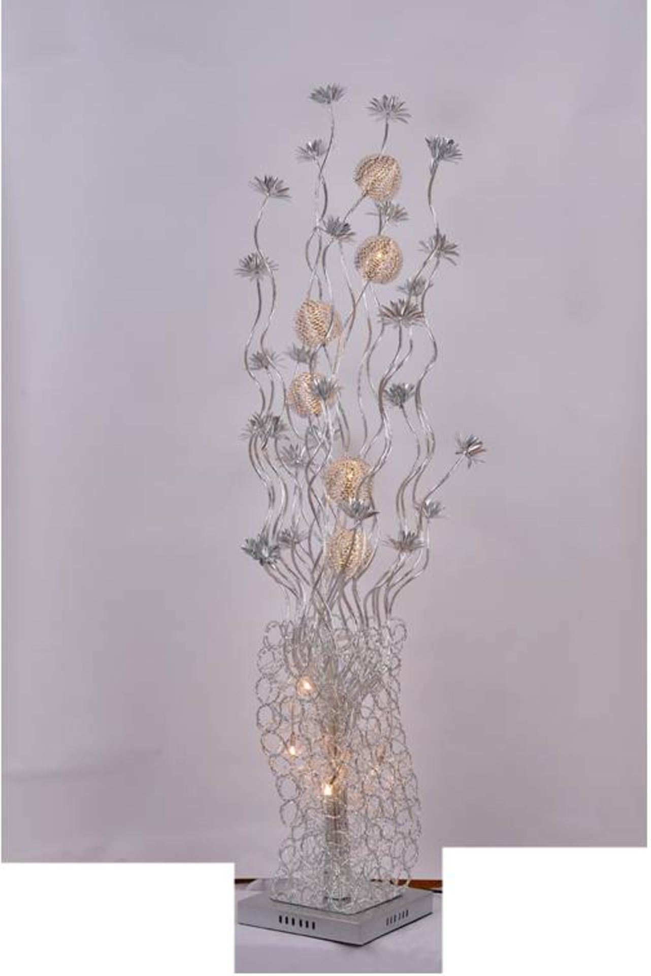 BRAND NEW BOXED HIGH END SILVER COLOURED FLOOR LAMP RRP £249 6301-10