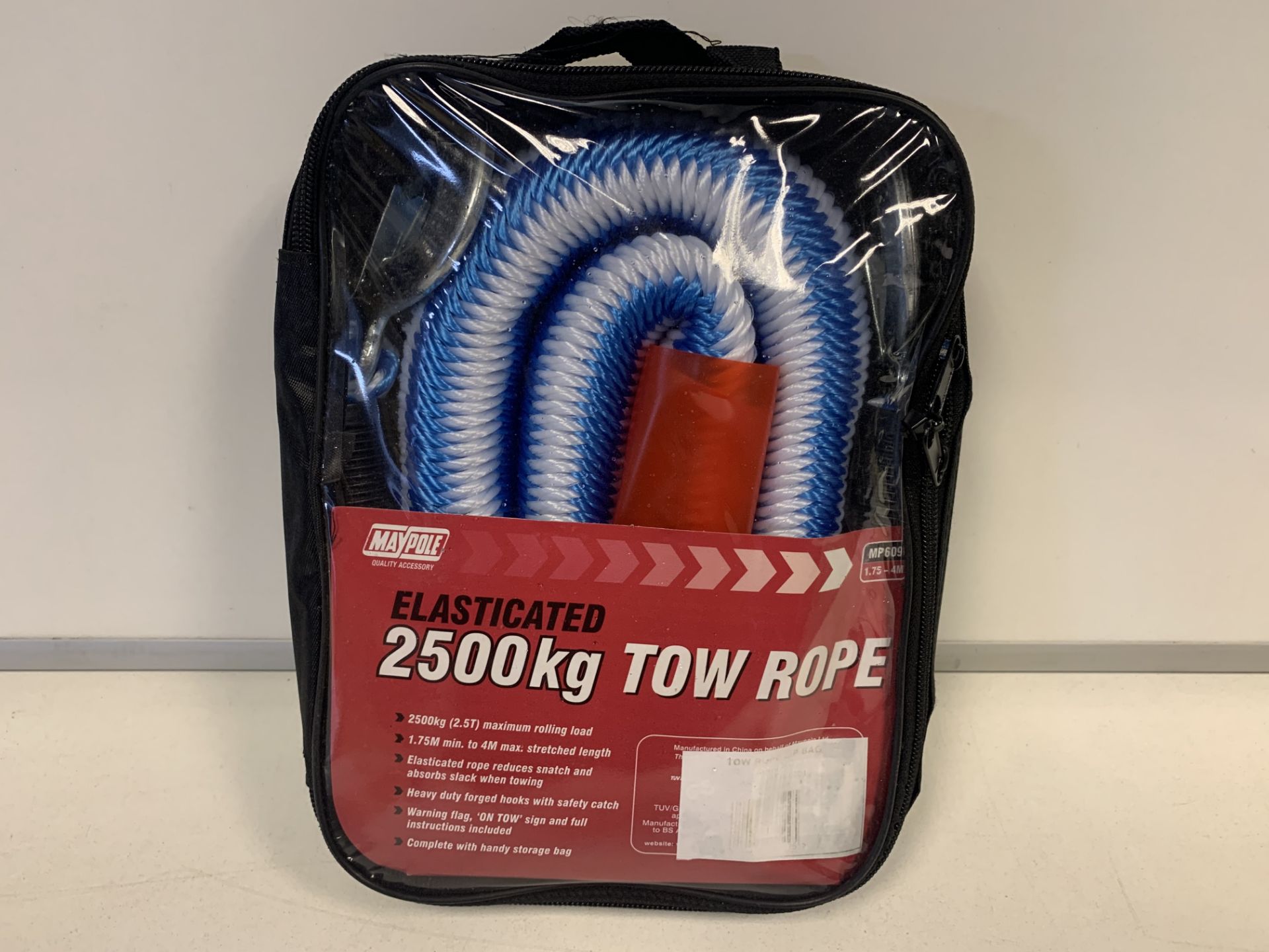 10 x NEW MAYPOLE 2500KG ELASTICATED TOW ROPES