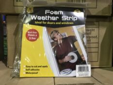 12 X PACKS OF 3 FOAM WEATHER STRIPS IDEAL FOR DOORS AND WINDOWS