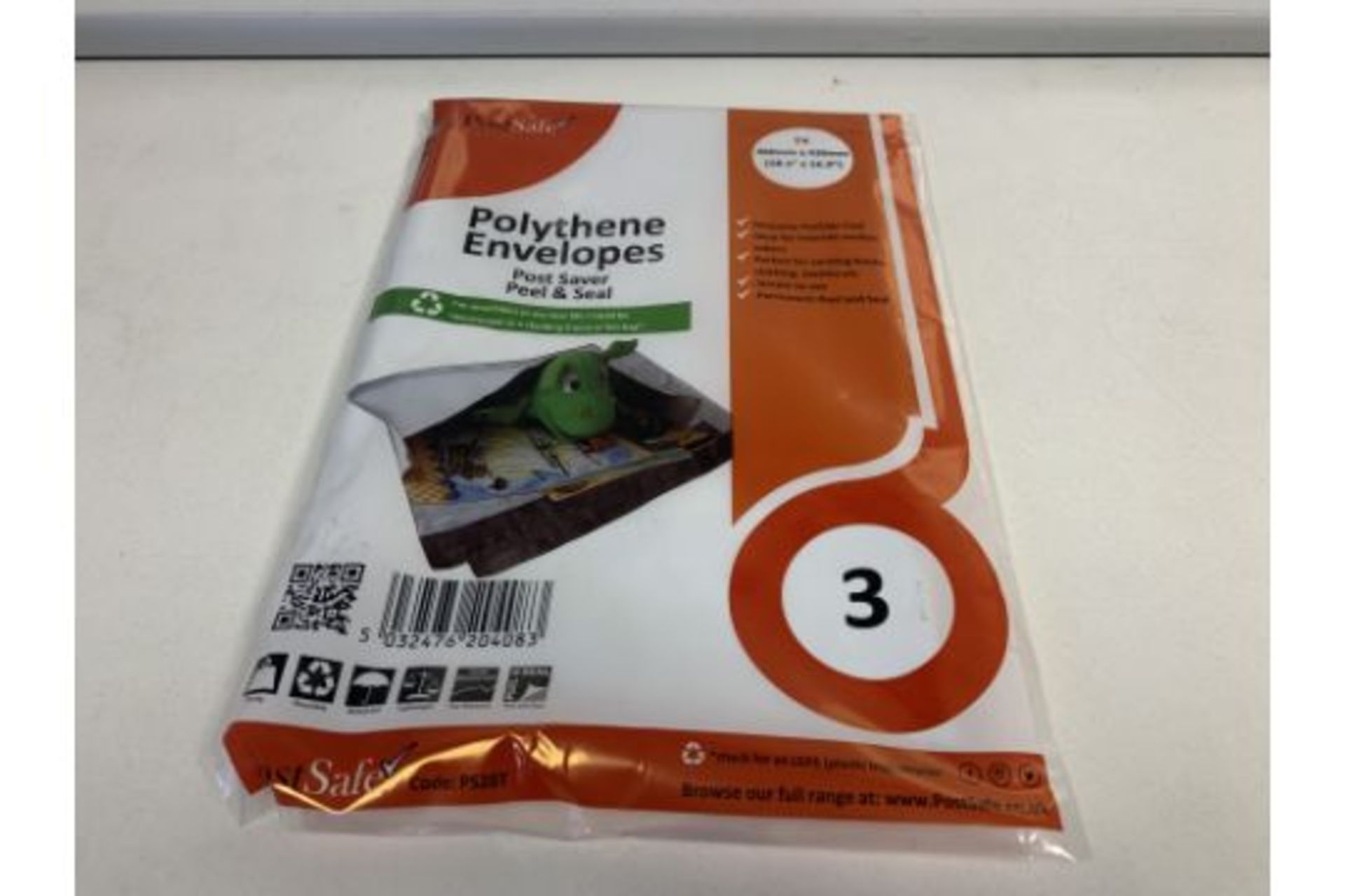 40 X PACKS OF 3 POST SAFE POLYTHENE ENVELOPES SIZE 460MM X 430MM IN 2 BOXES