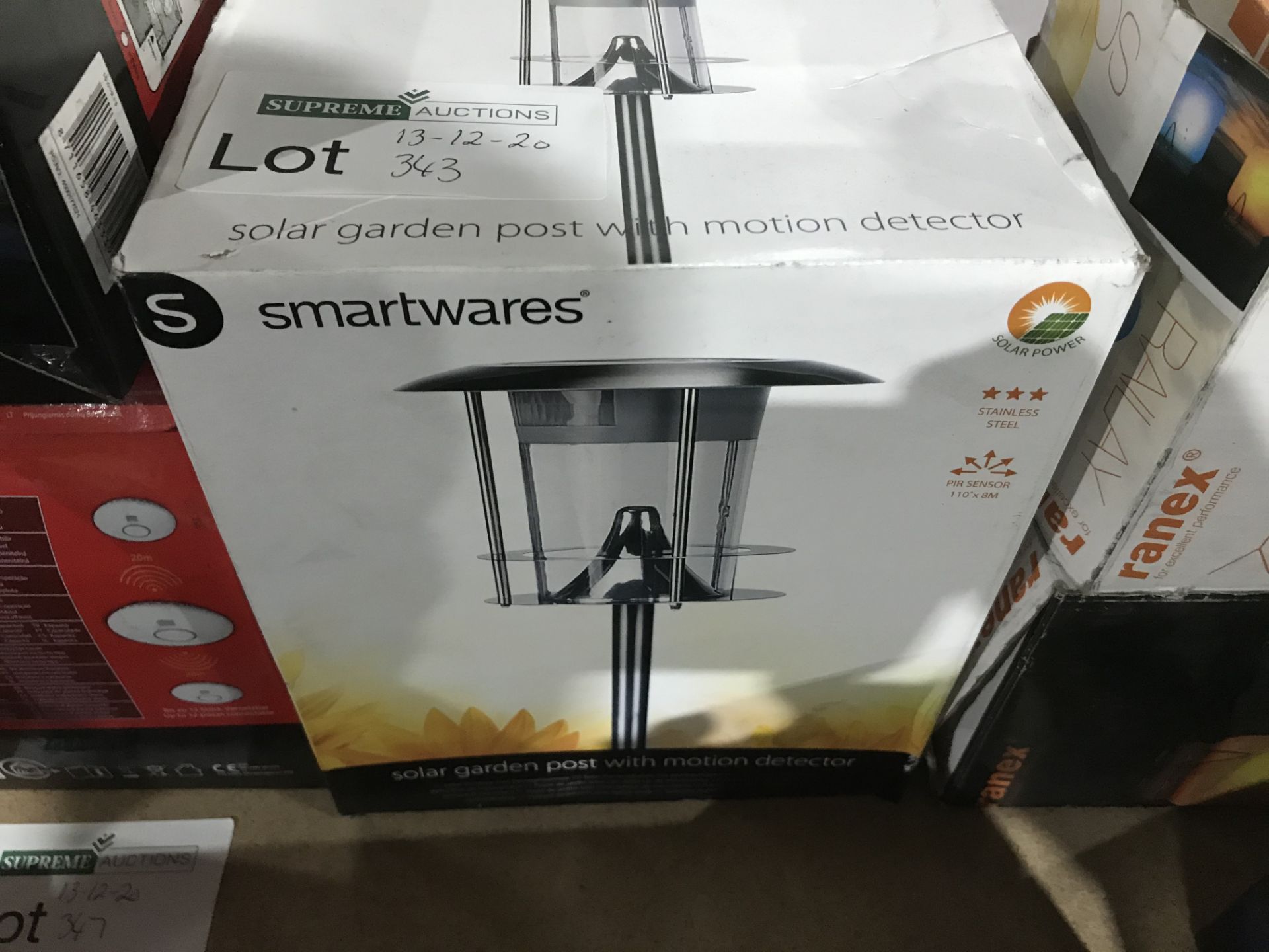 SMARTWARES SOLAR GARDEN POST WITH MOTION DETECTOR