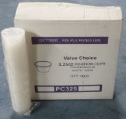PALLET CONTAINING 200000.25OZ PORTION CUPS WITH LIDS COLLECTION RADCLIFFE