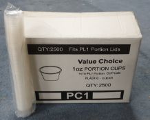 PALLET CONTAINING 200000 1OZ PORTION CUPS WITH LIDS COLLECTION RADCLIFFE