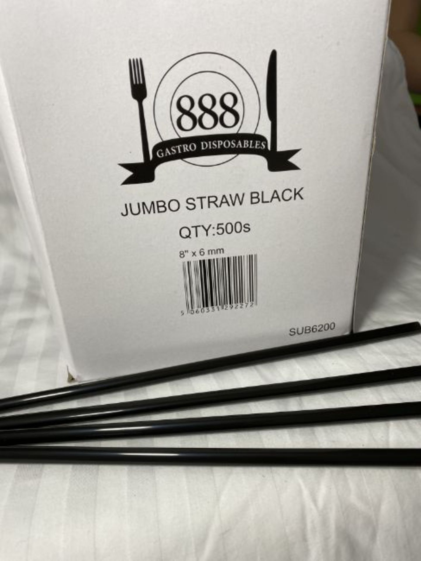 PALLET CONTAINING 240000BLACK STRAIGHT JUMBO STRAWS COLLECTION RADCLIFFE