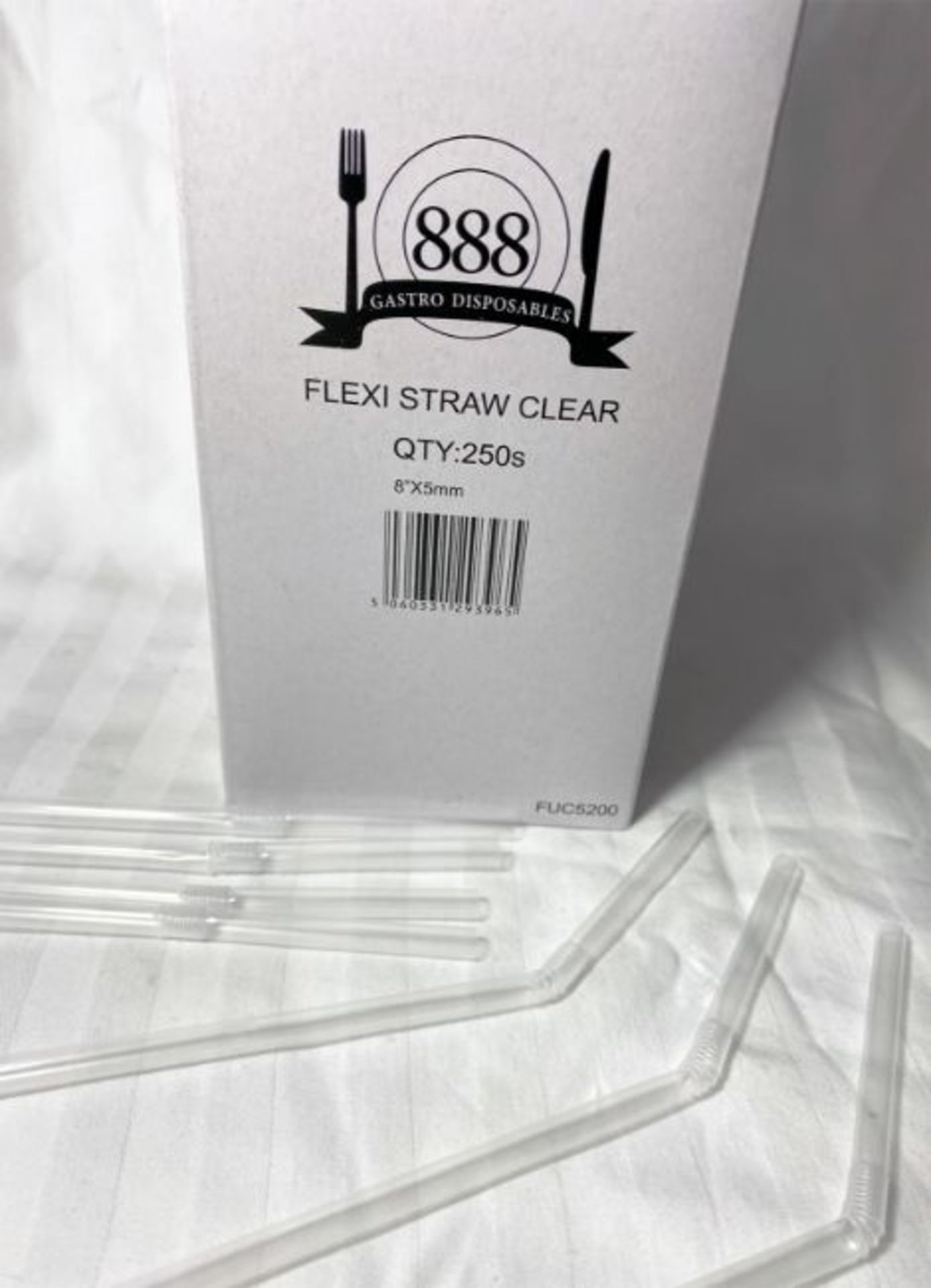 PALLET CONTAINING 360000CLEAR FLEXI STRAWS 8" X 5MM COLLECTION RADCLIFFE - Image 2 of 3