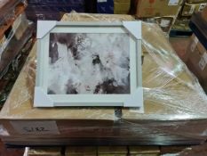 (S182) PALLET TO CONTAIN 25 x NEW FRAMED ABSTRACT FLORAL BLOOM PHOTOGRAPH WITH FRAMS. 40x50CM.