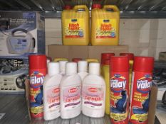 28 PIECE MIXED LOT INCLUDING CARPLAN CAR WASH, INSTANT VALLET UPHOLESTRY CLEANER, AUTOCHEM WASH