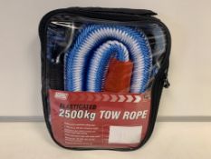 12 x NEW MAYPOLE ELASTICATED 2500KG HEAVY DUTY TOW ROPES