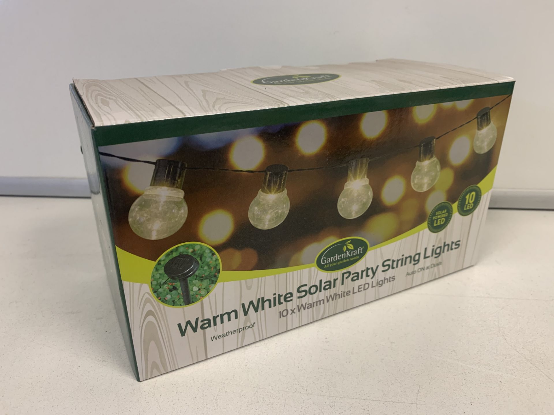 24 X BRAND NEW BOXED GARDENKRAFT WARM WHITE SOLAR PARTY STRING LIGHTS IN 2 BOXES