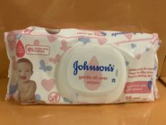 36 X PACKS OF 56 JOHNSONS GENTLE ALL OVER WIPES IN 3 BOXES