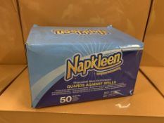 12 X BRAND NEW PACKS OF 50 NAPKLEEN STICK ON PROTECTORS