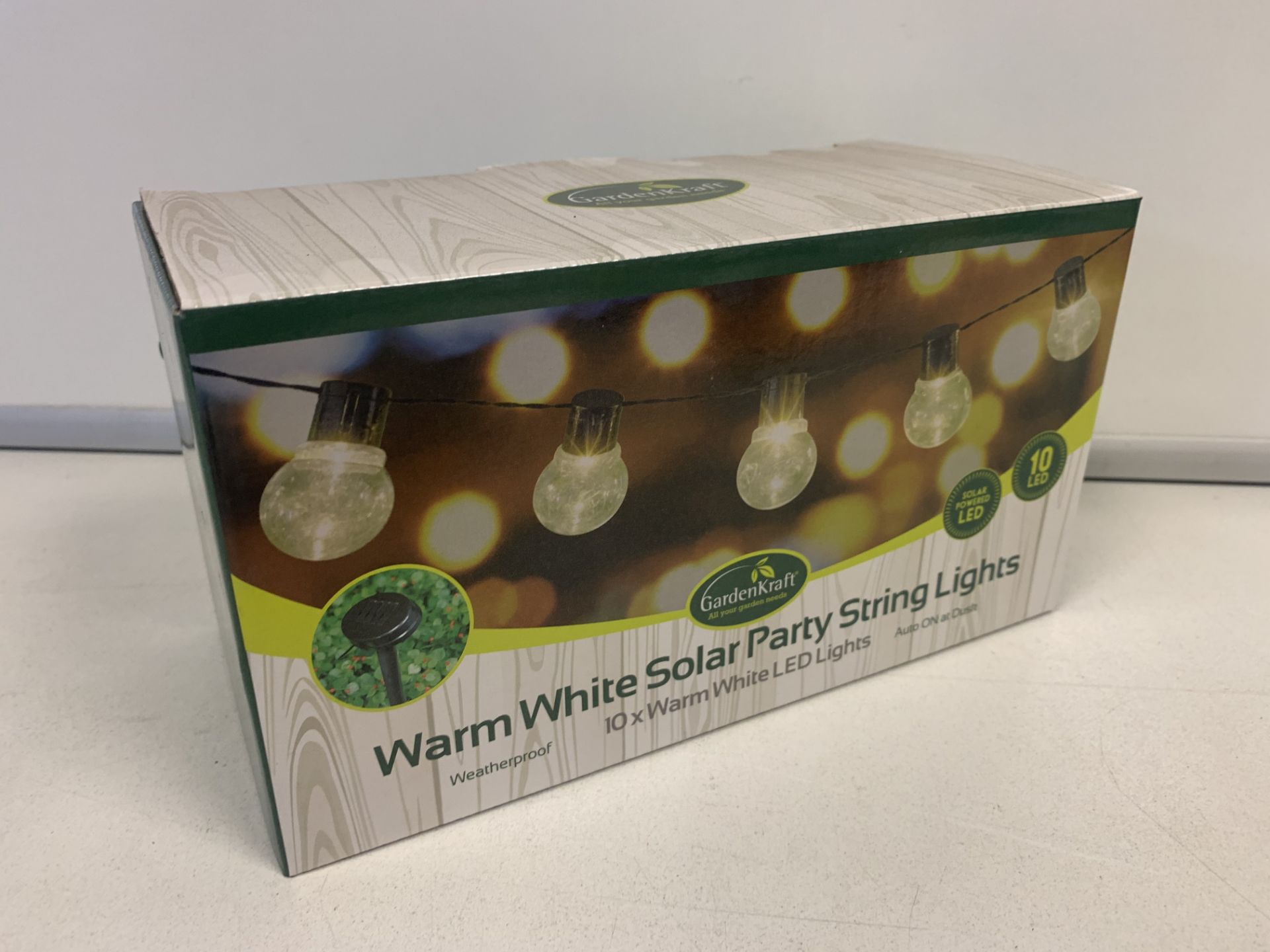 24 X BRAND NEW BOXED GARDENKRAFT WARM WHITE SOLAR PARTY STRING LIGHTS IN 2 BOXES