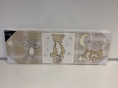 24 X BRAND NEW BOXED ARTHOUSE SET OF 3 BEAR HUG CANVASES IN 4 BOXES