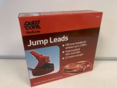 12 X BRAND NEW AUTOCARE REDLINE 200 AMP 2.5 METRE JUMP LEADS