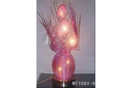 3 X BRAND NEW BOXED HIGH END PURPLE COLOURED TABLE LAMP RRP £89 EACH 7083-6 (241/5)