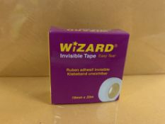 92 X BRAND NEW PACKS OF WIZARD INVISABLE TAPE 19 X 33MM