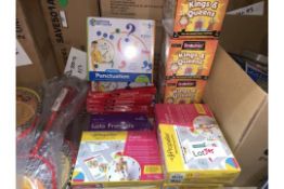 MIXED EDUCATIONAL LOT CONTAINING 22 PIECES BRAINBOX GAMES, PROPELLER FURTHER LEARNING, LEARNING