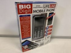 3 x NEW LIFELINE BIG DIGIT MOBILE PHONES - 10 HOURS TALK TIME, 10 HOURS STANDBY TIME
