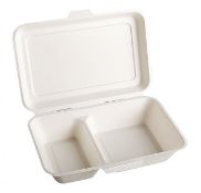 1500 X BRAND NEW BOXED MEDIUM PLATTER DUAL COMPARTMENT TAKEAWAY DISHES IN 6 BOXES