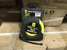 72 X BRAND NEW BOXED TOOL TECH 10M TAPE MEASURES IN 2 BOXES