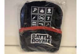 24 X BRAND NEW BATTLE ROYALE LARGE BACKPACKS WITH FRONT POCKET