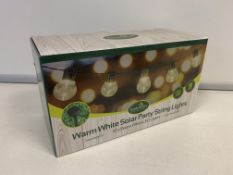 24 X BRAND NEW BOXED GARDENKRAFT WARM WHITE SOLAR PARTY STRING LIGHTS IN 2 BOXES