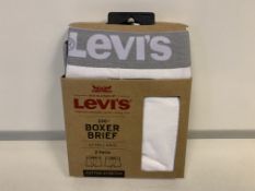 30 X PACKS OF 2 BRAND NEW LEVI WHITE MENS BOXERS SIZE XL