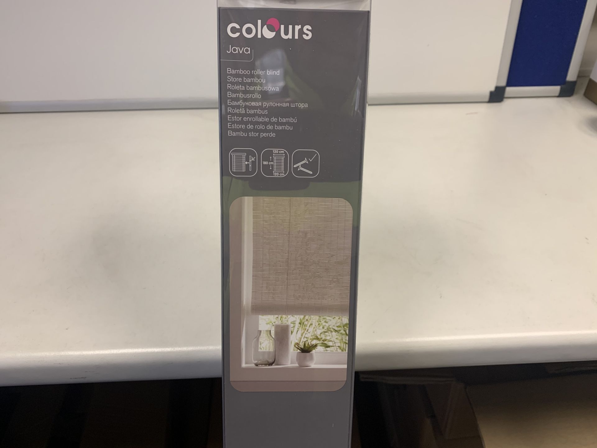 16 X BRAND NEW BOXED COLOURS JAVA WHITE BAMBOO ROLLER BLINDS 120 X 180CM