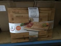 2 X SALTER 3 PIECE BAMBOO CHOPPING BOARD SETS