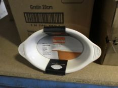 6 X BERNDES 20CM GRATIN DISH IN 1 BOX