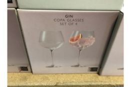 2 X SETS OF 4 GIN COPA GLASSES