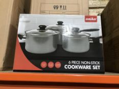 2 X ANIKA 6 PIECE NON STICK COOKWEAR SETS