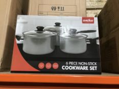 2 X ANIKA 6 PIECE NON STICK COOKWEAR SETS