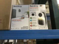 2 X BELDRAY 500 WATT HANDY PLUG IN HEATERS