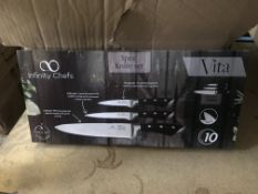 2 X VITA INFINITY CHEFS 3 PIECE KNIFE SETS