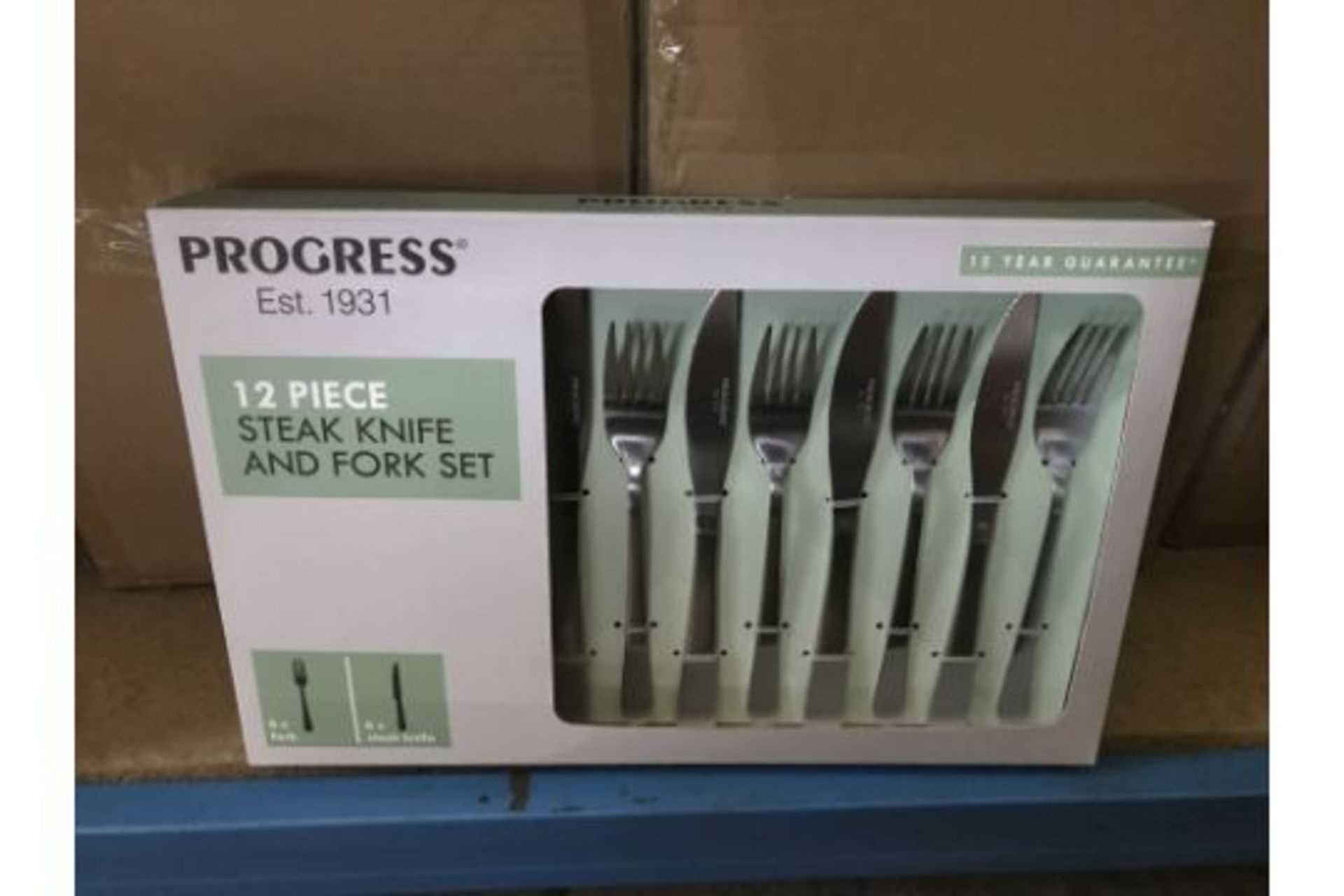 2 X PROGRESS 12 PIECE STEAK KNIFE AND FORK SETS