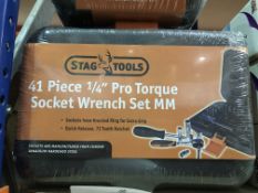 2 X 41 PIECE 1/4" STAG TOOLS PRO TORQUE SOCKET SETS