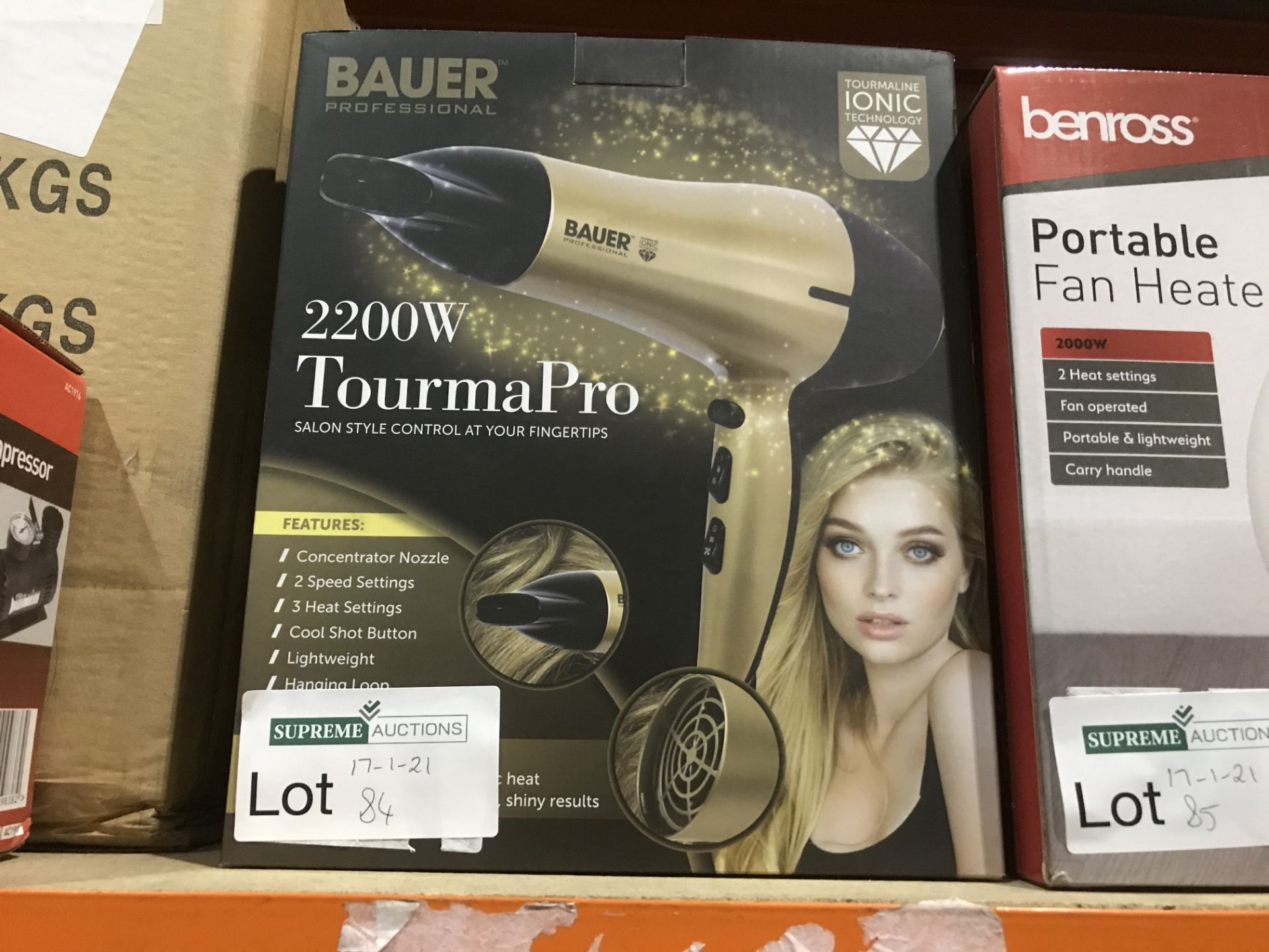 3 X BAUER PROFESSIONAL 2200 WATT TOURMA PRO HAIR DRYERS