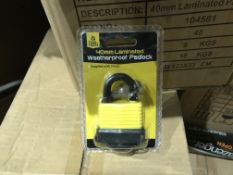 12 X TOOL TECH 40MM LAMINATED WEATHERPROOF PADLOCKS