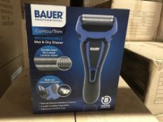 BAUER PROFESSIONAL CONTOUR TRIM RECHARGEABLE WET AND DRY SHAVER