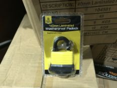 12 X TOOL TECH 40MM LAMINATED WEATHERPROOF PADLOCKS