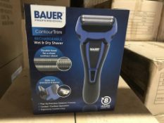 BAUER PROFESSIONAL CONTOUR TRIM RECHARGEABLE WET AND DRY SHAVER